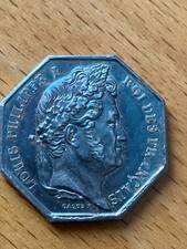 Jeton argent Louis-Philippe Avoués au tribunal civil d’Orléans n.d poinçon lampe