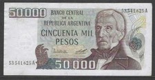 Argentine 1979-1983 billet d'occasion de 50 000 pesos pick 307 Série A Very Fine