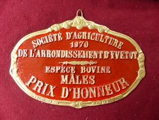 PLAQUE DE CONCOURS AGRICOLE