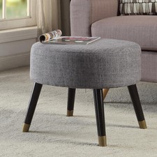 Pouf Tabouret en Tissu Gris