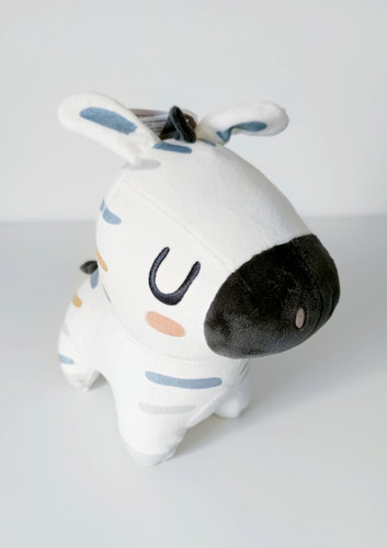 Peluche doudou zèbre blanc - zèbre,