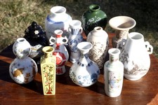 Collection 12 vases miniatures Japon Vintage Japanese Miniature Ceramic Vases 