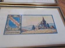 HUNAWIHR tableau encadré ancien menu Hansi Jean Jacques Waltz JACOBERT 1949