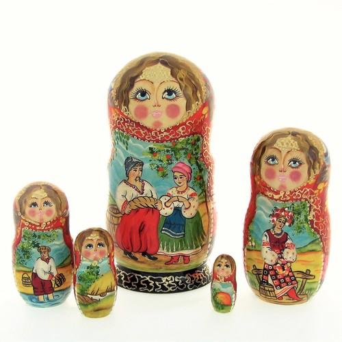 Poupées russes h18 peint - poupées,