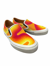 Dries Van Noten X Verner Panton Iconic Waves patterns Yellow Slip Ons Size 39,5