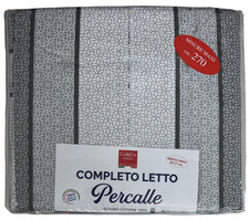 Draps de lit matrimonial complets en coton percalles en fantaisie géométrique