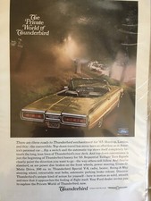 Vintage 1960s Era Ford THUNDERBIRD Car Advertisement Magazine Clip (A-262)