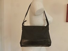 SAC PETIT CABAS  " LAMARTHE "  TOILE DEPERLANTE ET CUIR NOIR PORTE EPAULE