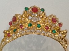 ANCIENNE COURONNE RELIGIEUSE/STATUE/LA VIERGE/LAITON/CROWN/STRASS/DIADEME/h.5cm