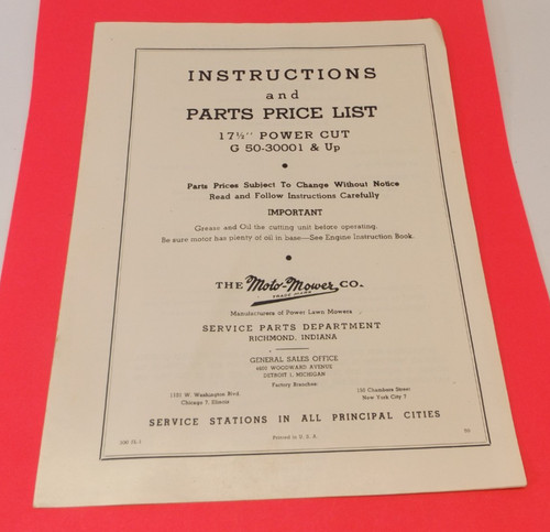 Moto mower instructions - co.,