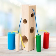Jouets de trieur de formes pour tout-petits, jouets à filetage en bois, blocs