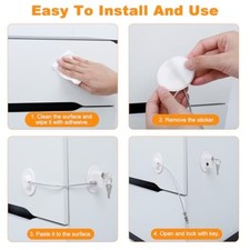 Kit Serrure de Sécurité Enfant pour Tiroir Réfrigérateur et Fenêtre avec Ac