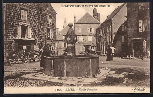 Cpa besse vieille fontaine - besse,,