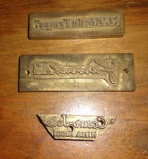 3 bronze d'imprimerie boite