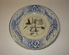 ANCIENNE ASSIETTE REBUS JULES VIEILLARD PORCELAINE DE JOHNSTUN MEDAILLE D'OR.