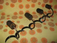 Vintage 40s 50s Ancien VESTIAIRE 4 PATERE en BOIS et FER FORGE PORTE-MANTEAUX