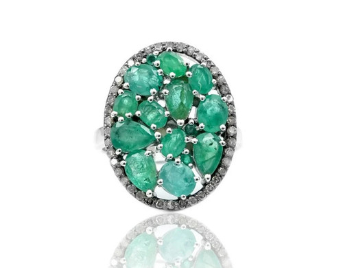 Bague émeraude diamant - bague, et