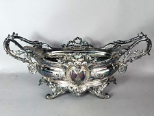 Ancienne imposante jardinière centre de table métal argenté Fin XIXe siècle C038