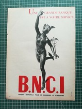 458 Publicité ancienne circa 1960 Banque BNCI dos Machine café Moka SEB