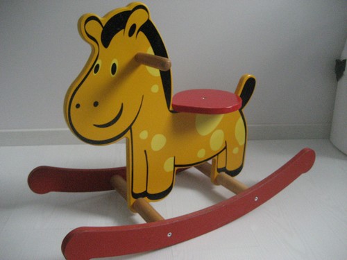 Cheval bascule en bois - cheval,