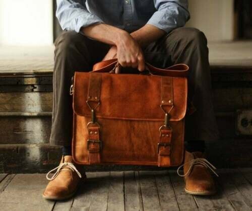 Sacoche homme marron mallette