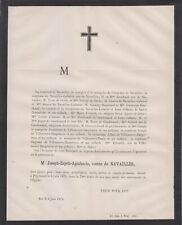 1874 Faire-part décès Joseph-Esprit-Agathocle de NAVAILLES - Aix-en-Provence.