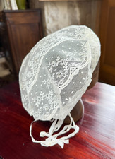 BONNET ROND DENTELLE - COIFFE - TEXTILE ANCIEN