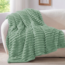 Plaid Polaire Vert Sauge Pour