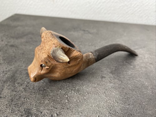 Ancienne pipe sculpté tete - pipe, de