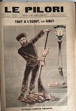 LE PILORI - ANNEE 1887 N° 56 LE BALAYEUR CAMILLE PELLETAN  DESSIN DE GIBET