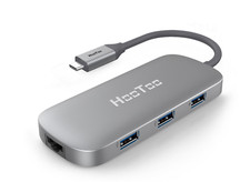 Hub USB C HooToo Adater with Ethernet Port, 4K HDMI 100W PowerDelivery HT-UC007