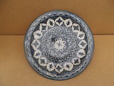 ancien grand plat marocain oriental en terre cuite poterie signer Berbère Kabyle