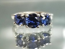 Bague diamant saphir bleu