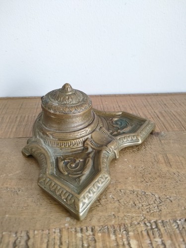 Ancien encrier bronze - ancien, en
