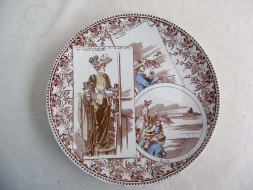 Ancienne assiette humoristique - ancienne,