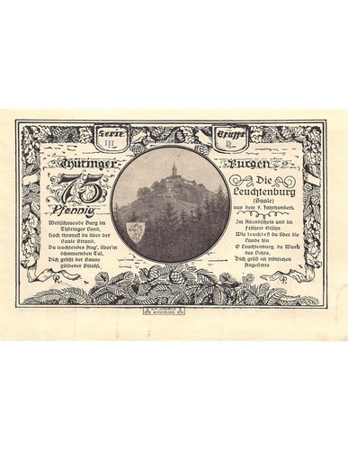Allemagne kahla 75 pfennig - kahla,