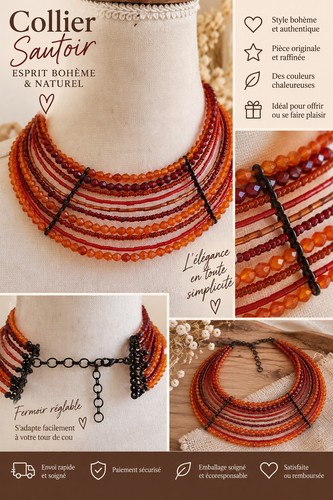 Collier multi rangs - multi-rangs, perles