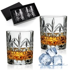 Lot de 2 Verres à Whisky 268 Ml Streamer Star Verre a Rhum Whiskey Glass avec...