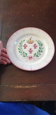 ASSIETTE DES ISLETTES ANCIENNE AUX FLEURS DE LYS ROYAUTE ROI ROYALE VERS 1820 