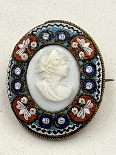 Broche ancienne camée micro - broche,