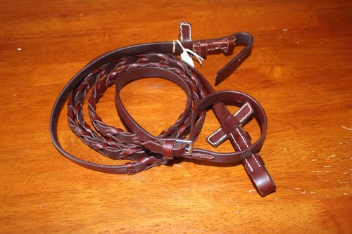 Red stubben laced rein - red, "stubben"