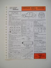 fiche technique RTA  CHRYSLER  SIMCA HORIZON LS 6 cv