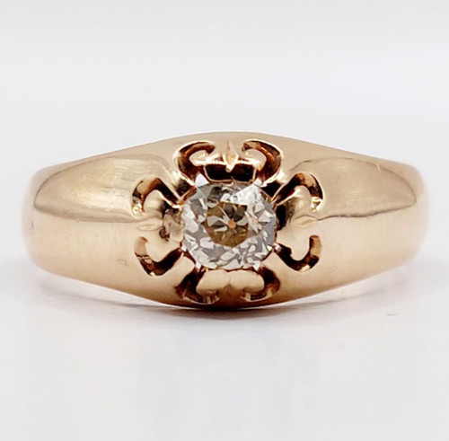 Bague jonc antique - or, rose