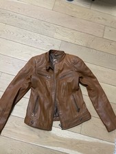 veste en cuir femme marron