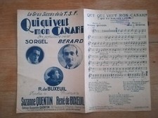 tf101 Ancienne Partition - qui veut mon canari ? - S Quentin R de Ruxeuil