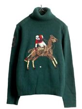 Vintage POLO RALPH LAUREN Equestrian Polo Player Knit Wool Turtleneck Sweater XL