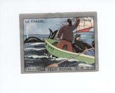 Chromo La chasse à la Baleine au harpon WHALE  TB Pub: Félix Potin 52 x 40mm