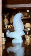 Statue Ancienne en Opaline Coq ou Paon Décoratif Vintage