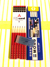 Lot de 2 boites de 12 crayons graphite (MITSUBISHI et TOMBOW)