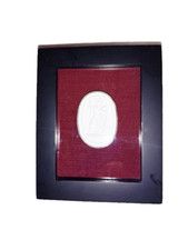 Cadre décoratif noir avec médaillon blanc – fond velours rouge – Style classique